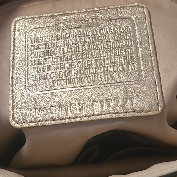 Coach Gallery Cream Metallic Soft Gold Leather Shoulder Bag Purse Tote Timeless - Picture 11 of 16